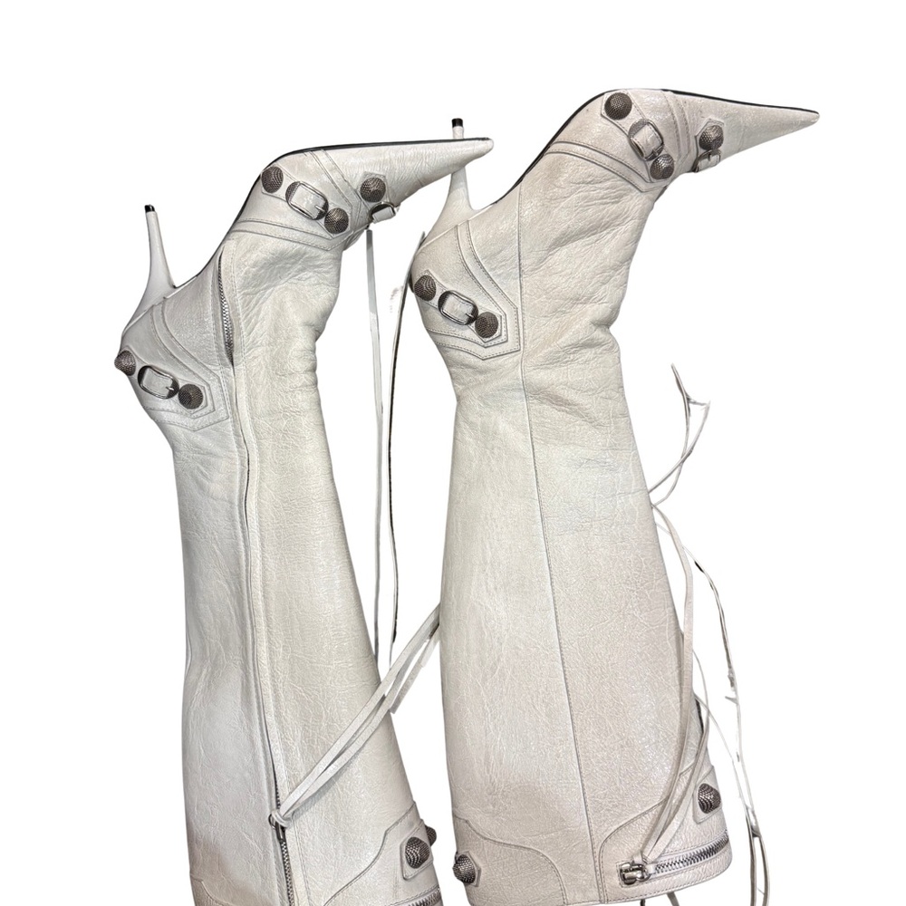 Balenciaga Cagole White Knee-High Boots worn once! - Picture 7 of 9